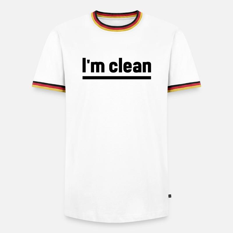 Ich bin sauber - Männer Kontrast-T-Shirt - Weiß/Dreifarbig