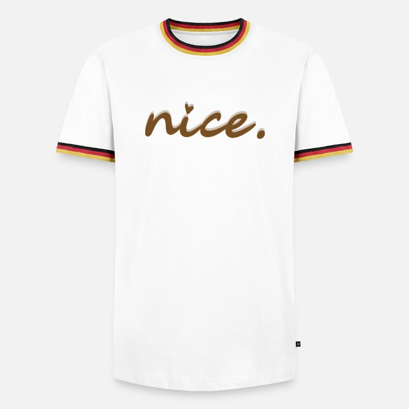 nice (brown with light shadow) - Men's Ringer Shirt - white/tricolour