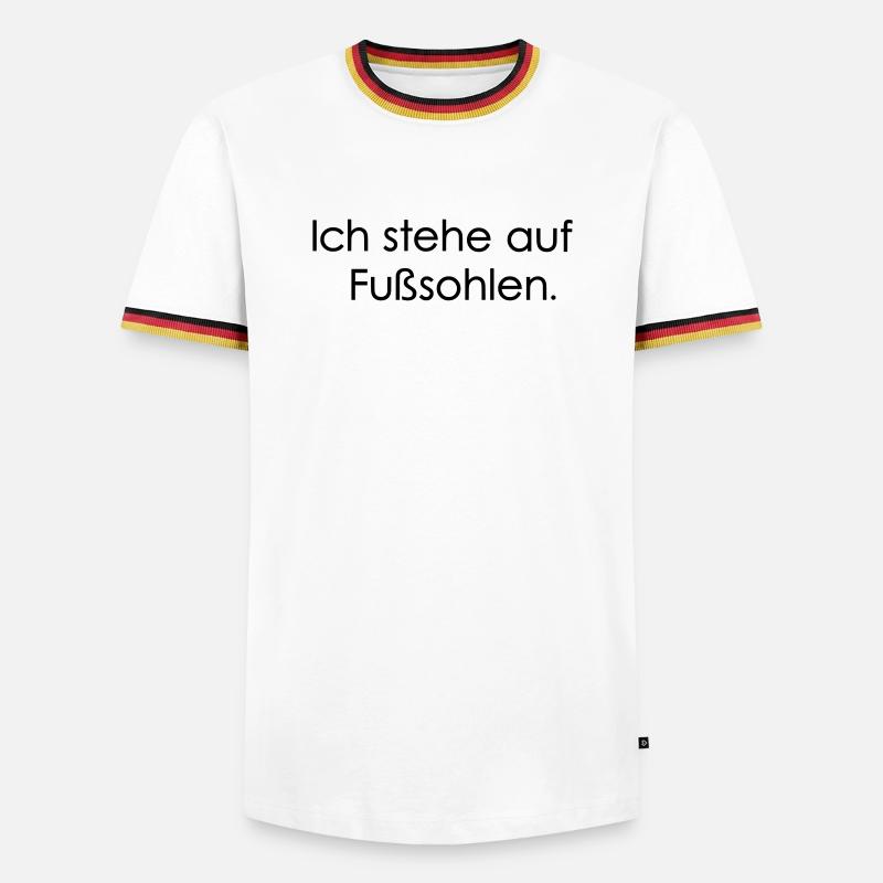 Fusssohlen - Männer Kontrast-T-Shirt - Weiß/Dreifarbig