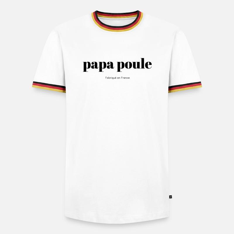 Daddy-Chicken-script - Men's Ringer Shirt - white/tricolour