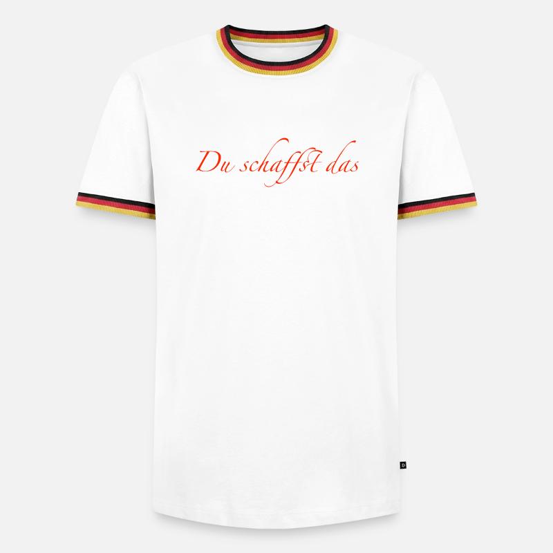 du schaffst das - Männer Kontrast-T-Shirt - Weiß/Dreifarbig