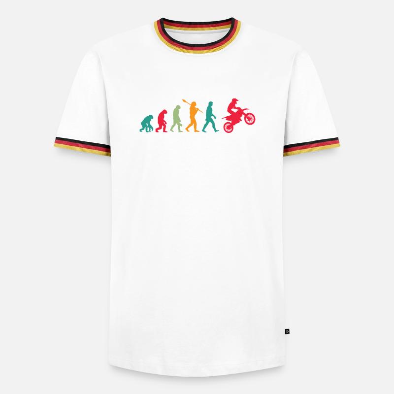 Motorcycle Cross Evolution - Men's Ringer Shirt - white/tricolour