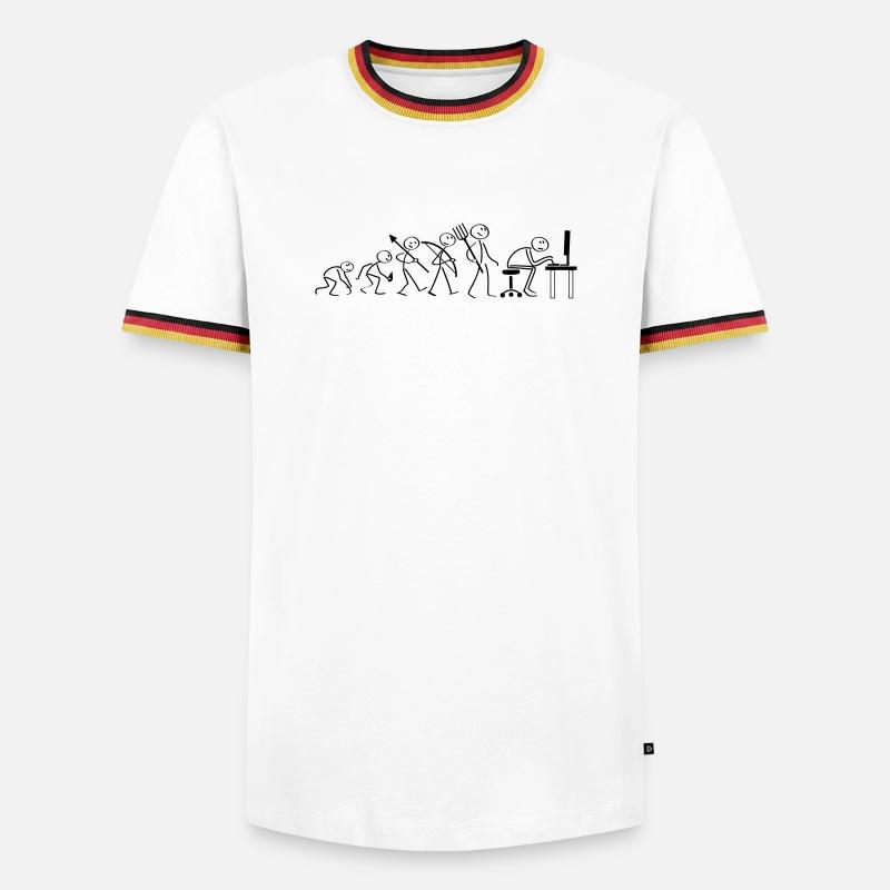 Evolution Computerarbeit - Männer Kontrast-T-Shirt - Weiß/Dreifarbig