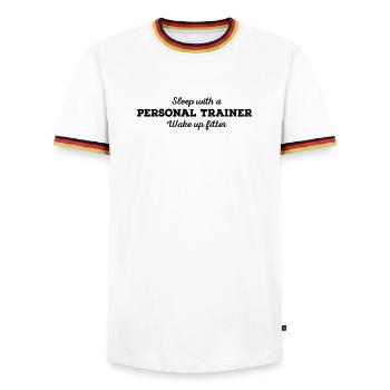 Personnel de l’entraîneur - T-shirt contrasté Homme - blanc/tricolore - Devant - AI Model Female 172 light (172cm) & AI Model Male 185 light (185cm)