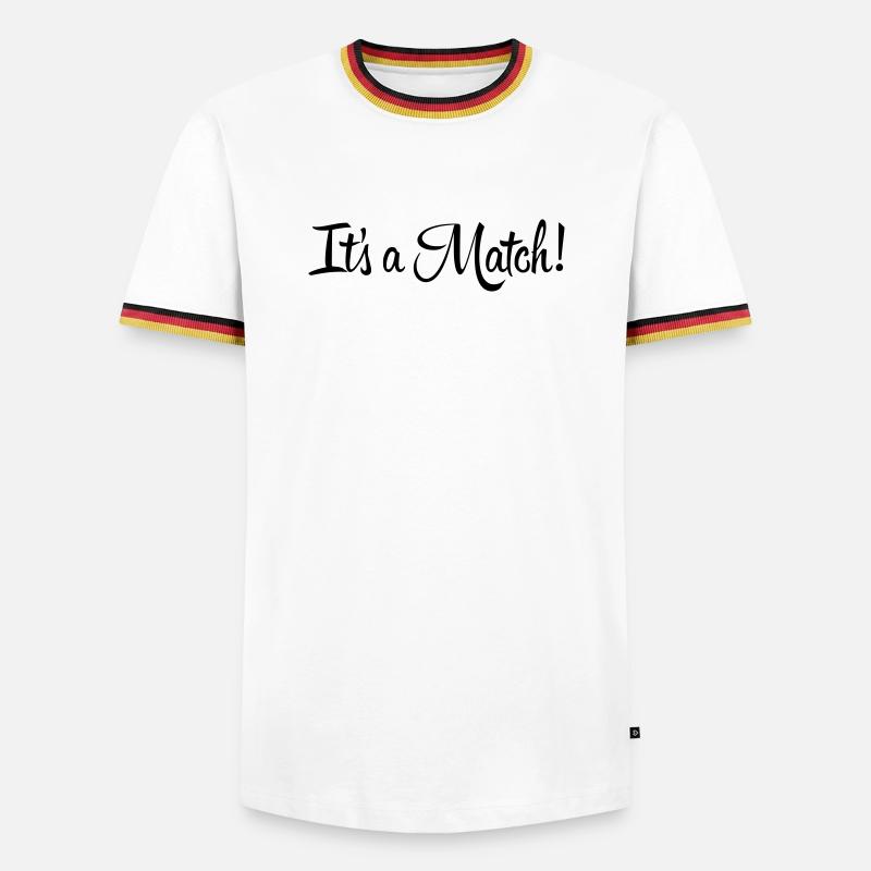 Es ist ein Match! - Männer Kontrast-T-Shirt - Weiß/Dreifarbig