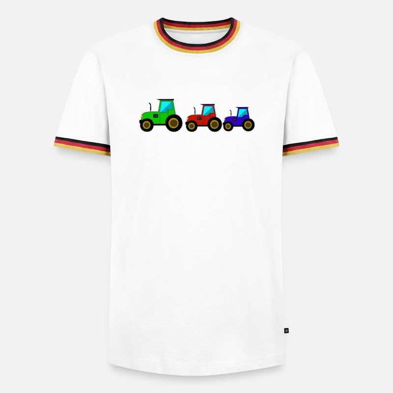 Traktor Trecker Traktor - Männer Kontrast-T-Shirt - Weiß/Dreifarbig