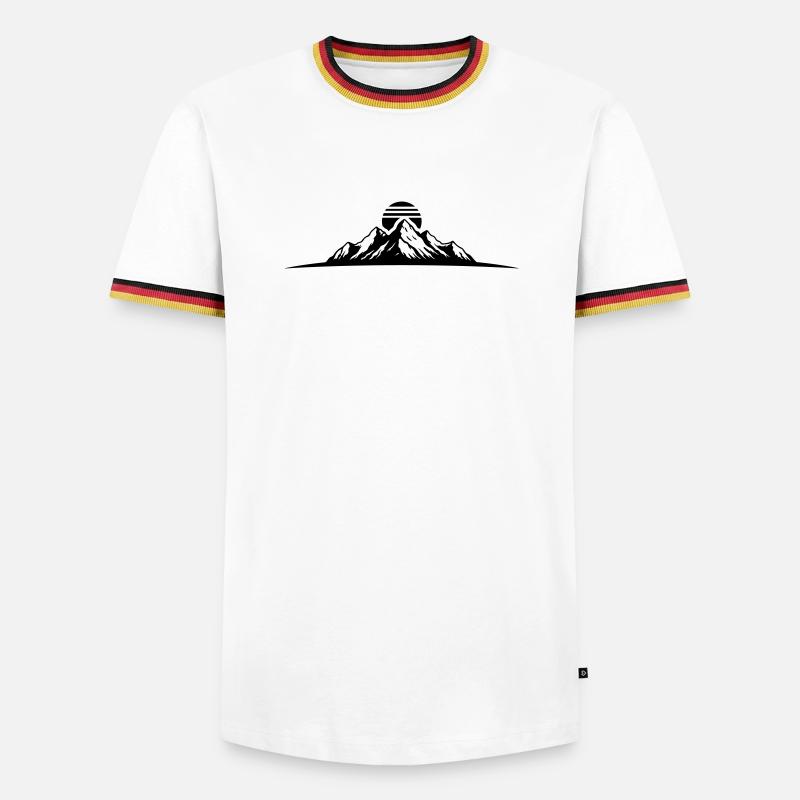 Mountains Summit Silhouette - Men's Ringer Shirt - white/tricolour