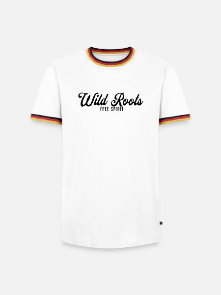 Wild Roots Free Spirit - Männer Kontrast-T-Shirt - Weiß/Dreifarbig