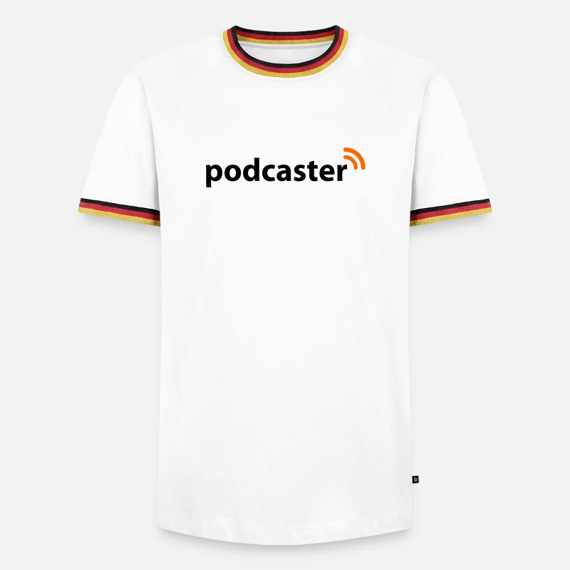 Podcaster - Männer Kontrast-T-Shirt - Weiß/Dreifarbig