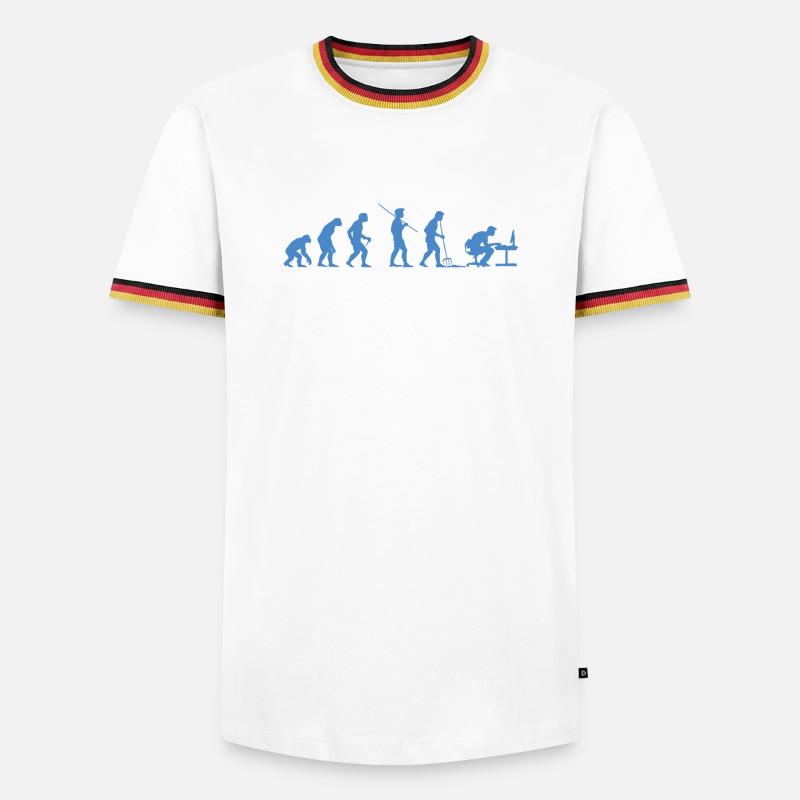 Programmer Evolution Computer Scientist Developer - Men's Ringer Shirt - white/tricolour