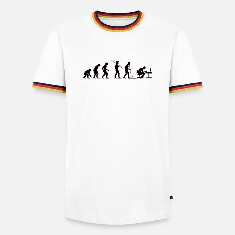 Programmer Evolution Computer Scientist Developer - Men's Ringer Shirt - white/tricolour