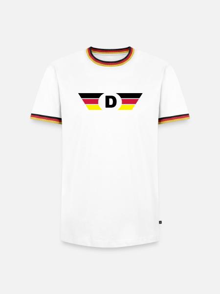 Germany flag / symbol top - Men's Ringer Shirt - white/tricolour