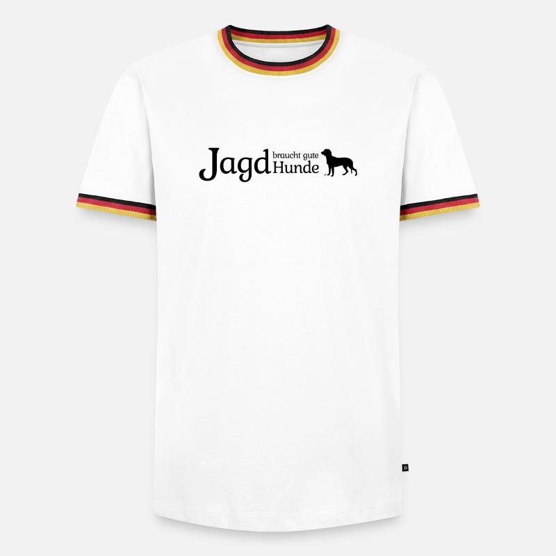 Gute Jagdhunde - Schweißhunde - Männer Kontrast-T-Shirt - Weiß/Dreifarbig