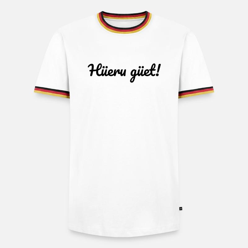 Hüeru güet Walliserditsch Dialekt - Männer Kontrast-T-Shirt - Weiß/Dreifarbig