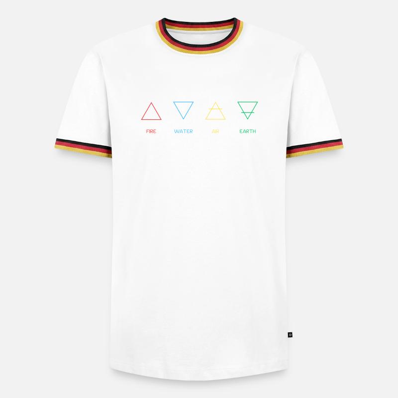 Vier Elemente - Männer Kontrast-T-Shirt - Weiß/Dreifarbig