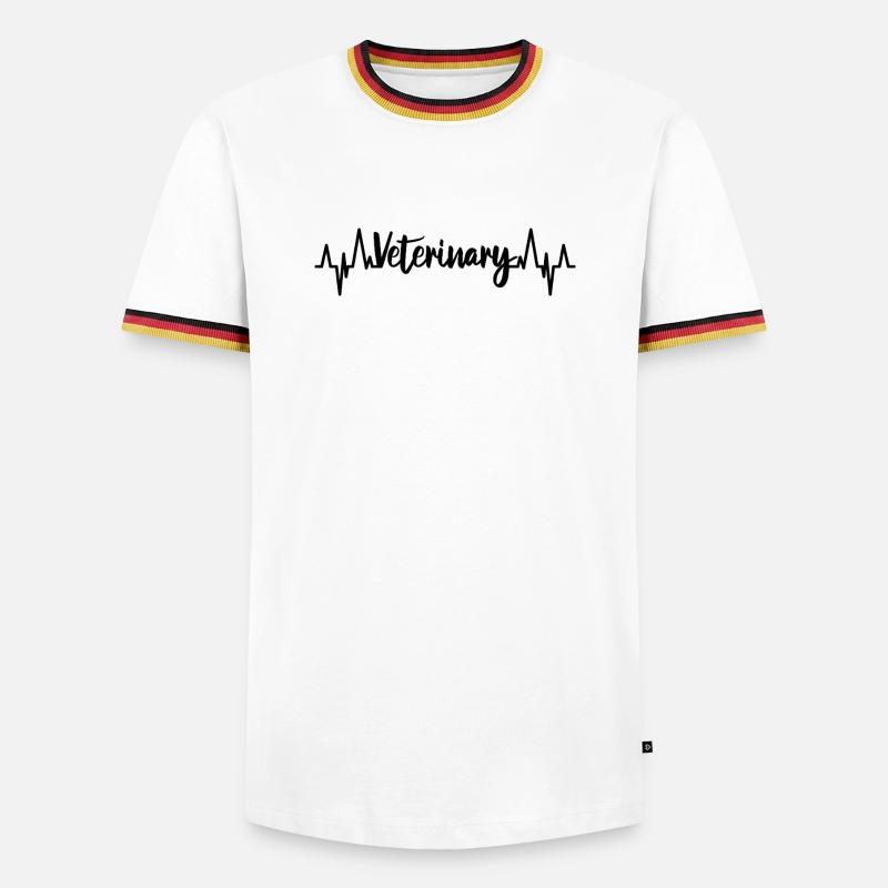 Veterinary pulse rate - Men's Ringer Shirt - white/tricolour