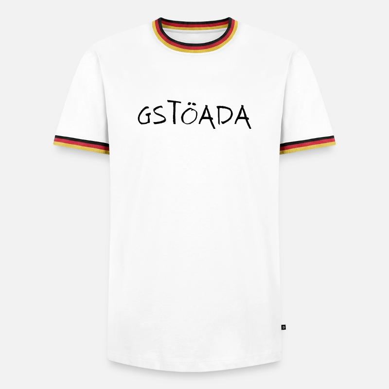 Gstöada - Männer Kontrast-T-Shirt - Weiß/Dreifarbig