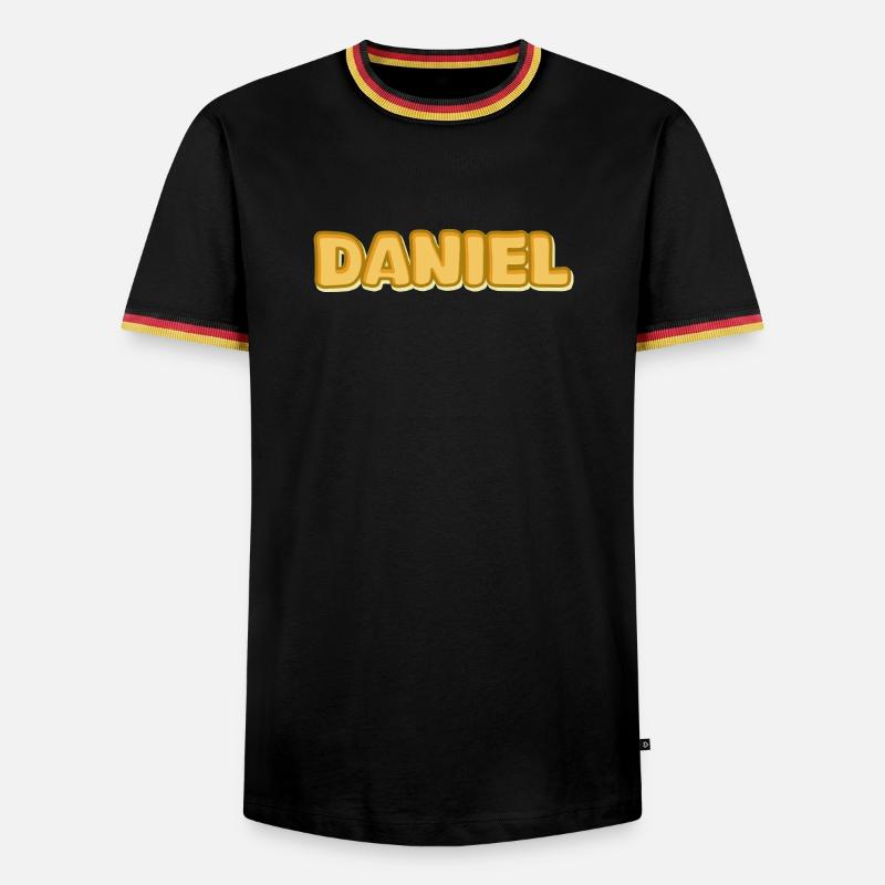 Daniel Daniel - Männer Kontrast-T-Shirt - Schwarz/Dreifarbig
