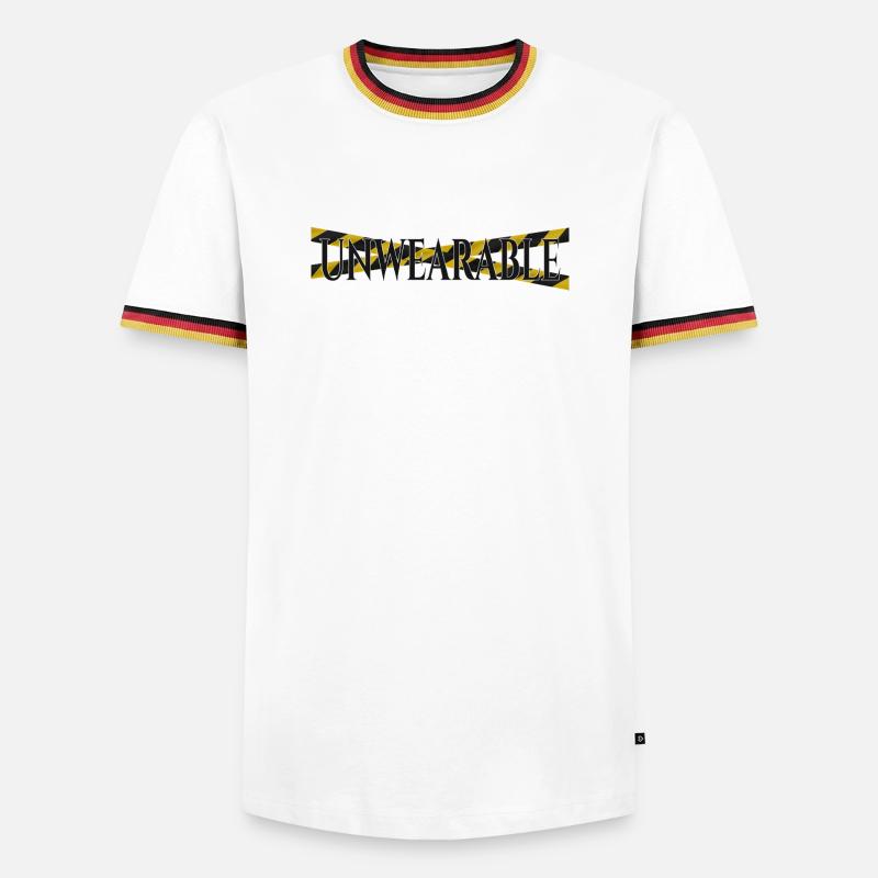 Unwearable – Statement Design with Warning Tape - Men's Ringer Shirt - white/tricolour
