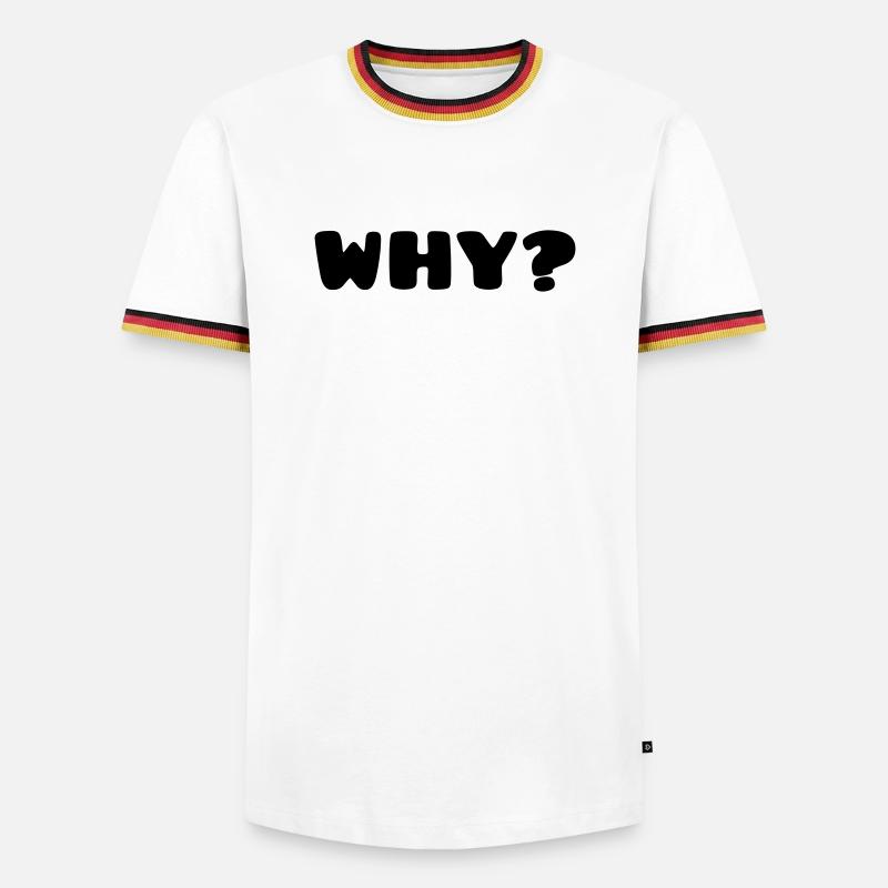 WHY? - Männer Kontrast-T-Shirt - Weiß/Dreifarbig
