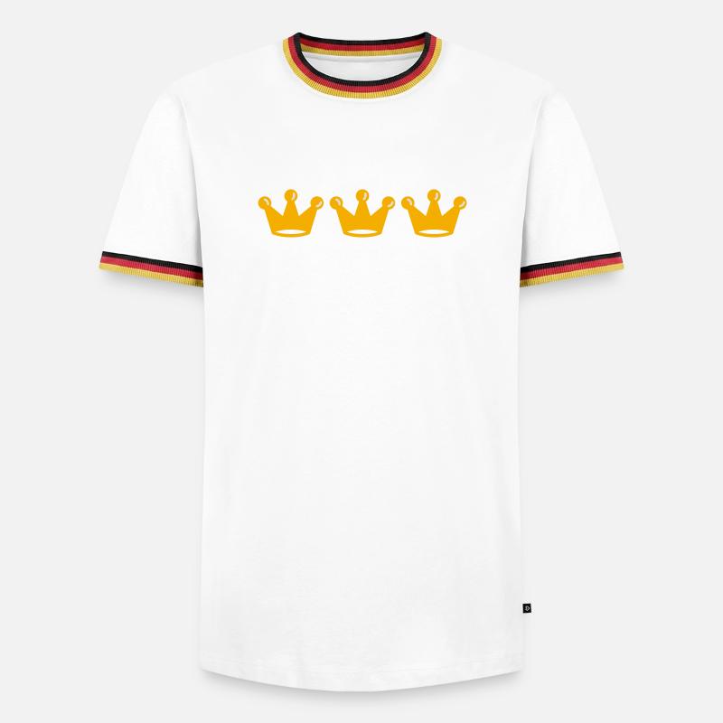 kronen - Men's Ringer Shirt - white/tricolour