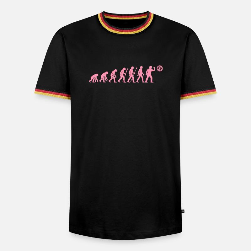 Evolution der Snackzeit - Männer Kontrast-T-Shirt - Schwarz/Dreifarbig
