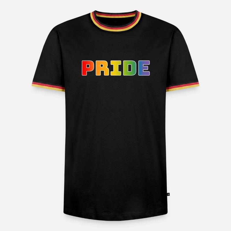 Rainbow pride white - Men's Ringer Shirt - black/tricolour