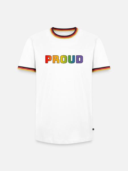 Rainbow proud black - Men's Ringer Shirt - white/tricolour
