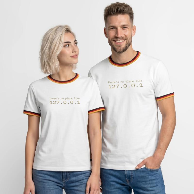 Programmeur Nerd IT Aucun endroit comme Localhost T-shirt contrasté Homme