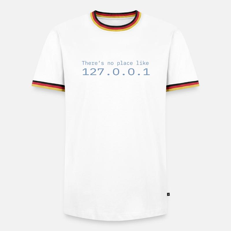 Programmeur Nerd IT Aucun endroit comme Localhost - T-shirt contrasté Homme - blanc/tricolore