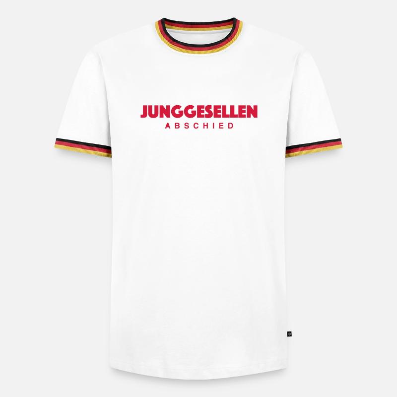 Junggesellen - Männer Kontrast-T-Shirt - Weiß/Dreifarbig