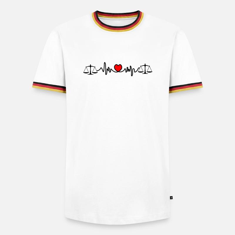 Herzfrequenz-Cardio-Skala - Männer Kontrast-T-Shirt - Weiß/Dreifarbig