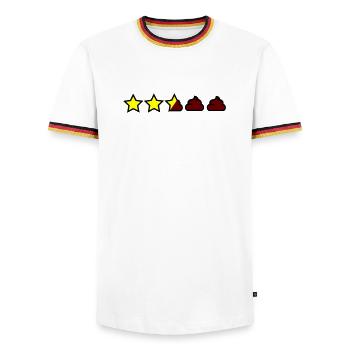 Note mixte - T-shirt contrasté Homme - blanc/tricolore - Devant - AI Model Female 172 light (172cm) & AI Model Male 185 light (185cm)
