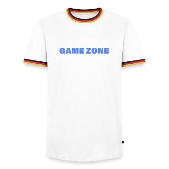ZONE DE JEU - T-shirt contrasté Homme - blanc/tricolore - Devant - AI Model Female 172 light (172cm) & AI Model Male 185 light (185cm)