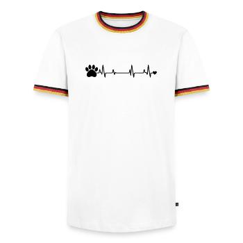 Empreinte de patte - T-shirt contrasté Homme - blanc/tricolore - Devant - AI Model Female 172 light (172cm) & AI Model Male 185 light (185cm)