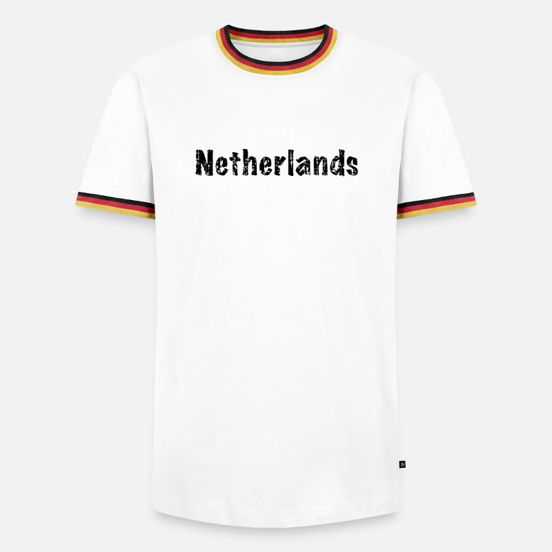 Netherlands - Männer Kontrast-T-Shirt - Weiß/Dreifarbig