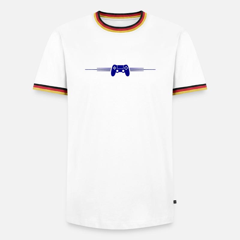 Gamepad Controller  - Männer Kontrast-T-Shirt - Weiß/Dreifarbig