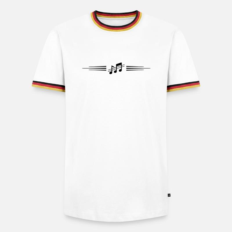 Music Notes Line - Men's Ringer Shirt - white/tricolour