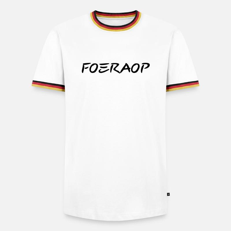 Foeraop - Antwerpener Dialekt - Männer Kontrast-T-Shirt - Weiß/Dreifarbig