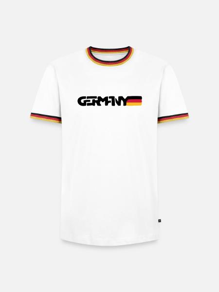 Germany - Männer Kontrast-T-Shirt - Weiß/Dreifarbig