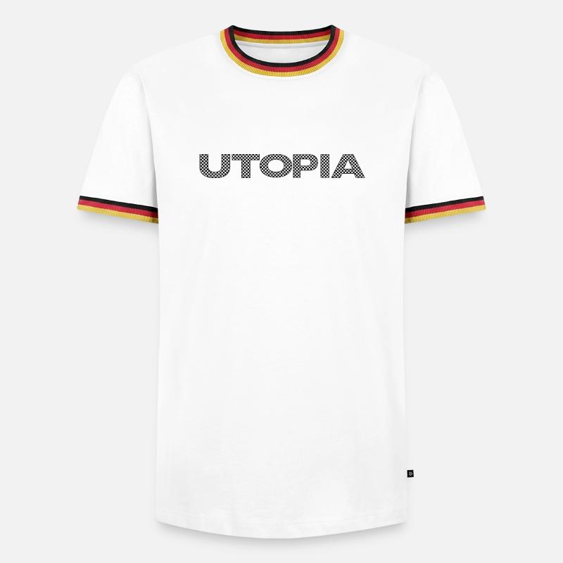 UTOPIA – Checkerboard Statement - Men's Ringer Shirt - white/tricolour