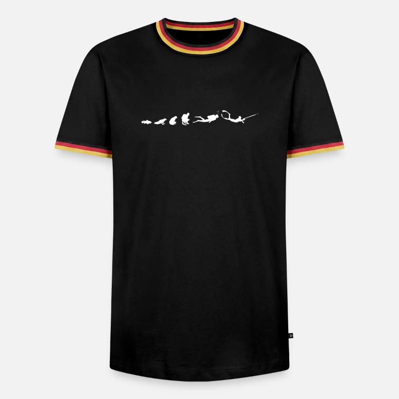 Évolution de la plongée - T-shirt contrasté Homme - noir/tricolore