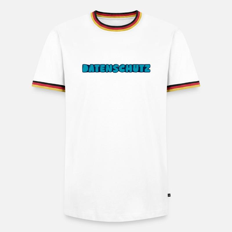 Datenschutz - Männer Kontrast-T-Shirt - Weiß/Dreifarbig