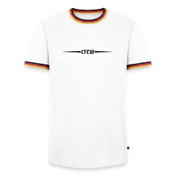 Crew Line - Men's Ringer Shirt - white/tricolour - Front - AI Model Female 172 light (172cm) & AI Model Male 185 light (185cm)