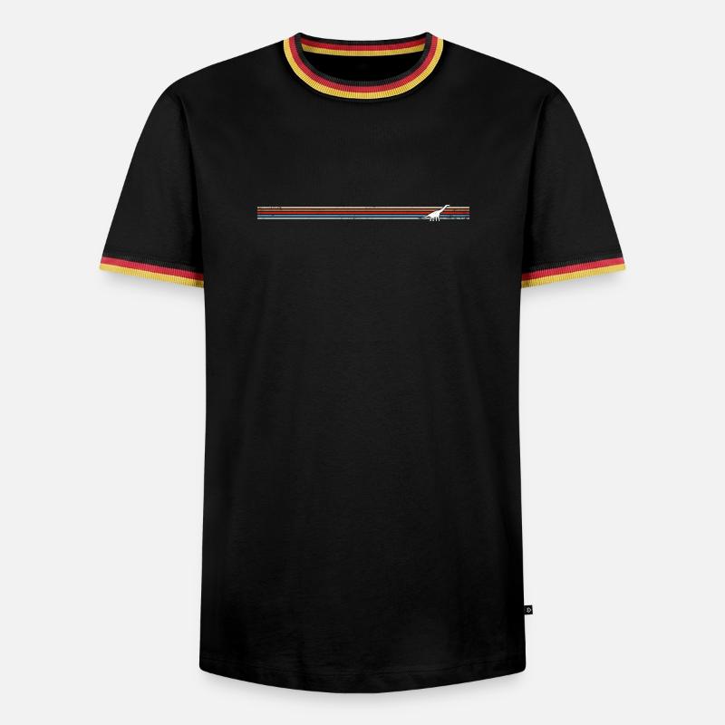 Retro Brachiosaurus - Men's Ringer Shirt - black/tricolour