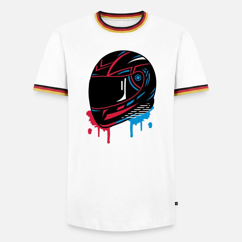 cooles Motorradhelm Graffiti - Männer Kontrast-T-Shirt - Weiß/Dreifarbig
