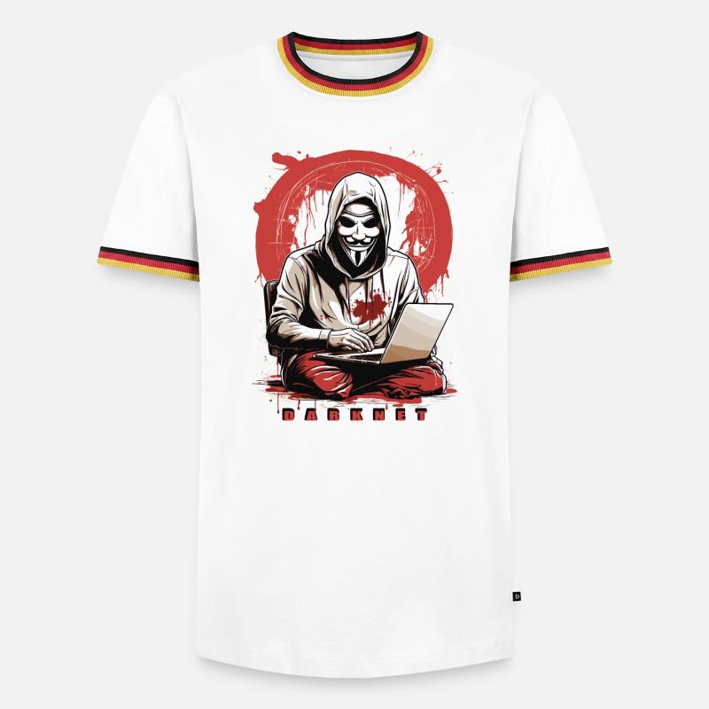 Anonymous Hacker - Männer Kontrast-T-Shirt - Weiß/Dreifarbig