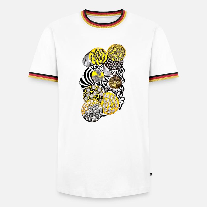 Luminous Circle Patterns Botany - Men's Ringer Shirt - white/tricolour