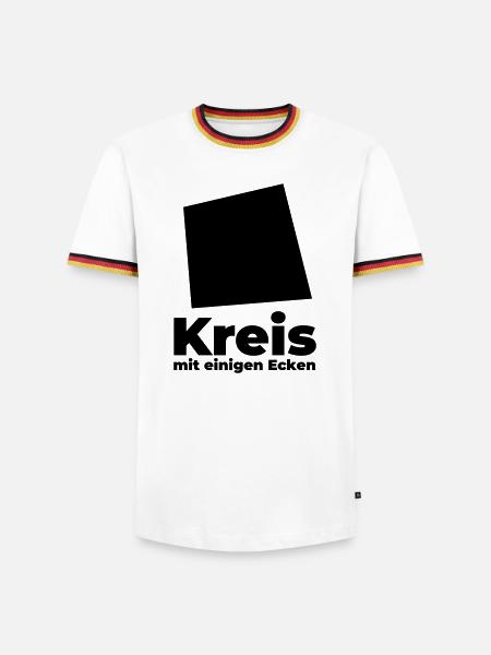 Kreis mit einigen Ecken - Männer Kontrast-T-Shirt - Weiß/Dreifarbig