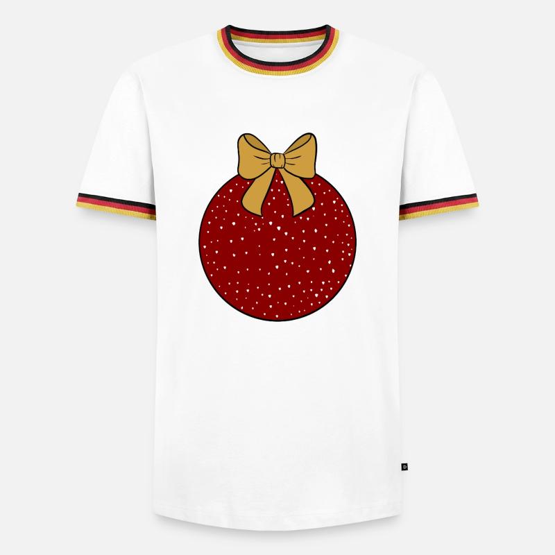 Weihnachtskugel  - Männer Kontrast-T-Shirt - Weiß/Dreifarbig